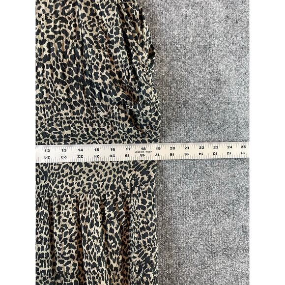 Zara Women's Animal Print Round Neck 3/4 Sleeve Tiered Mini Light Dress Sz S - Picture 10 of 12